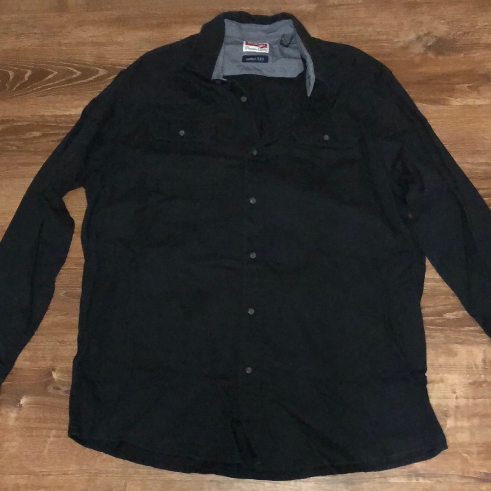 Wrangler Black Button Up Dress Shirt